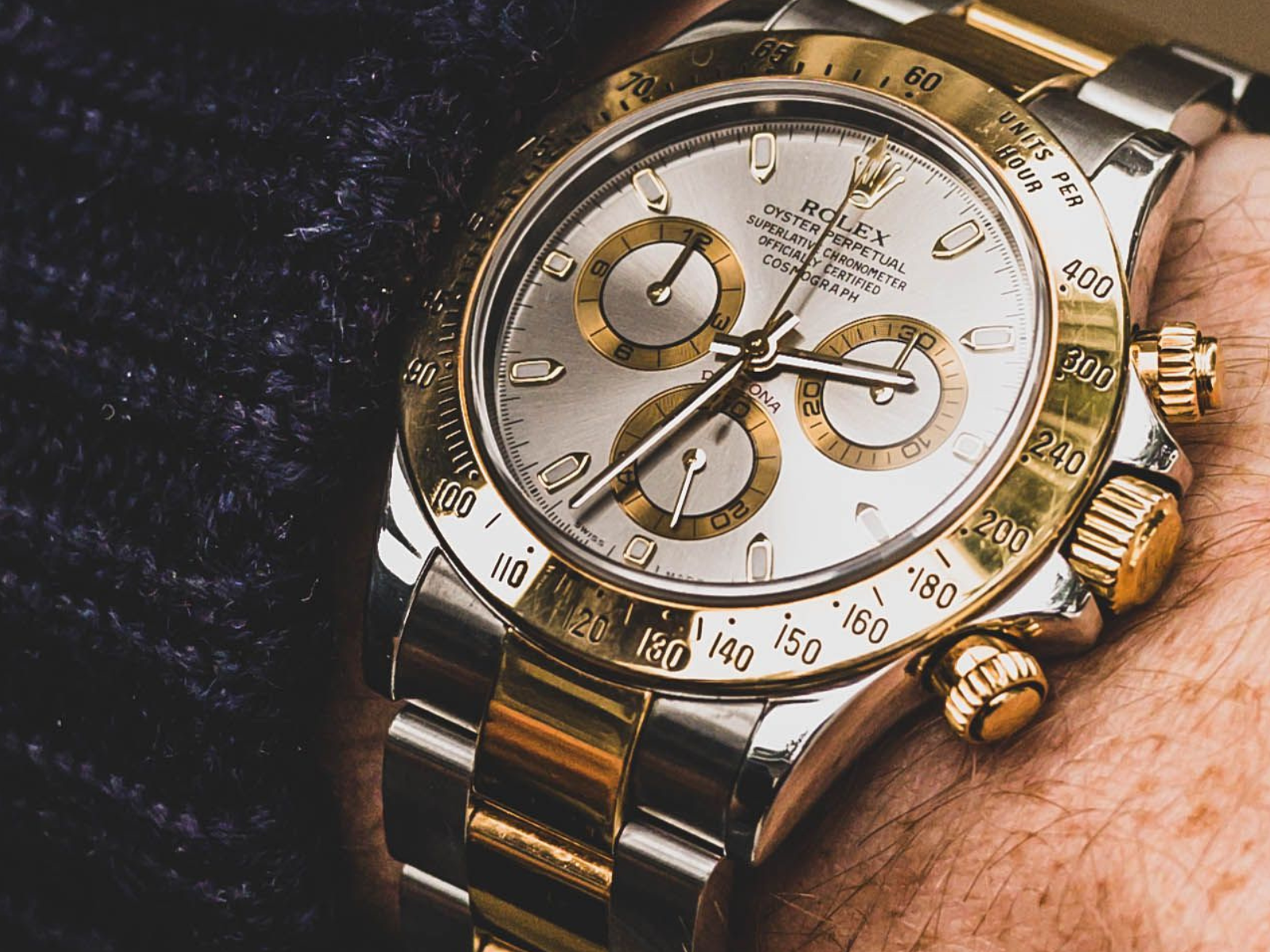 Chronograph watch detail