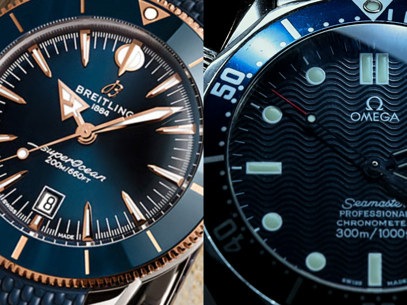Breitling and Omega watches