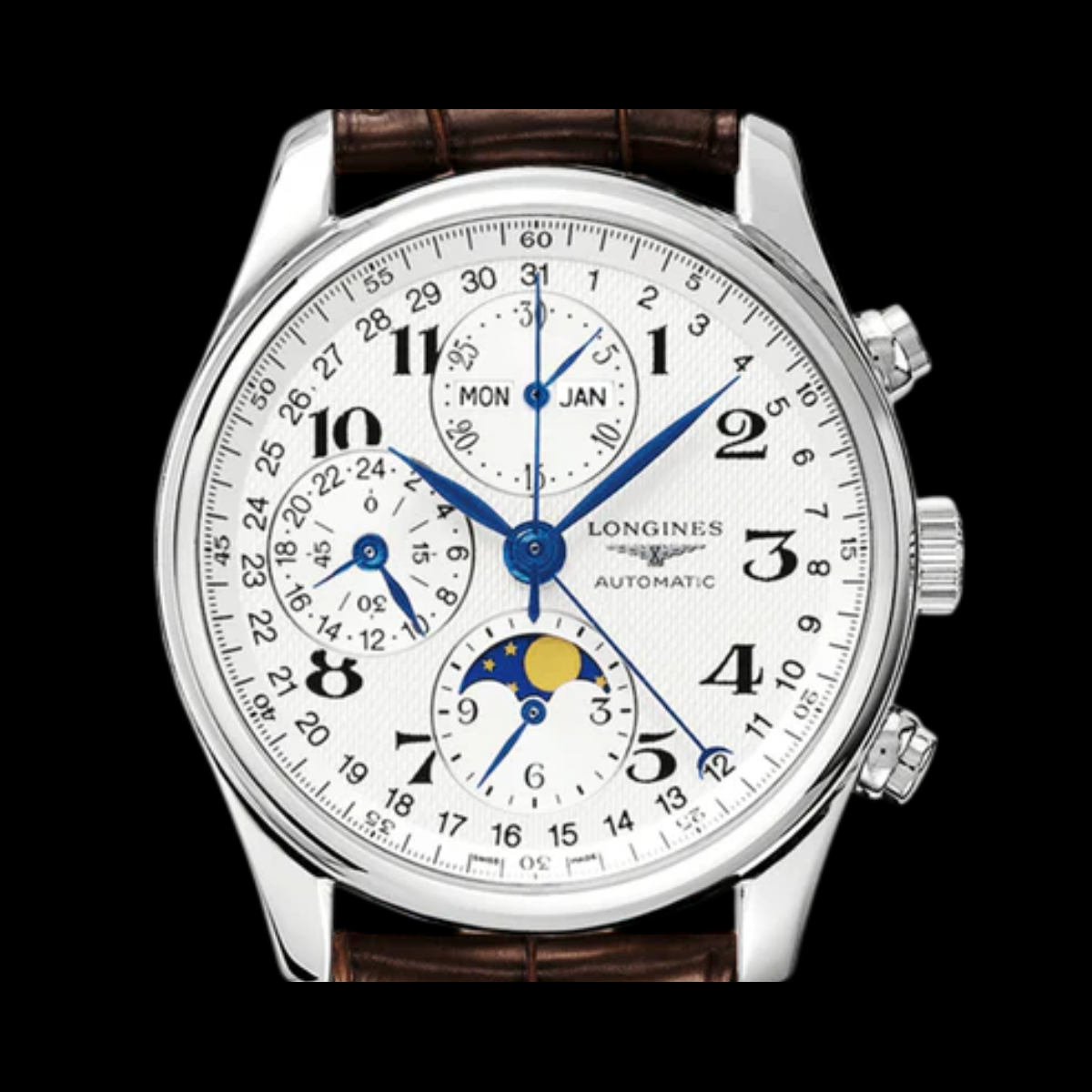 Longines Master Collection case and strap detail