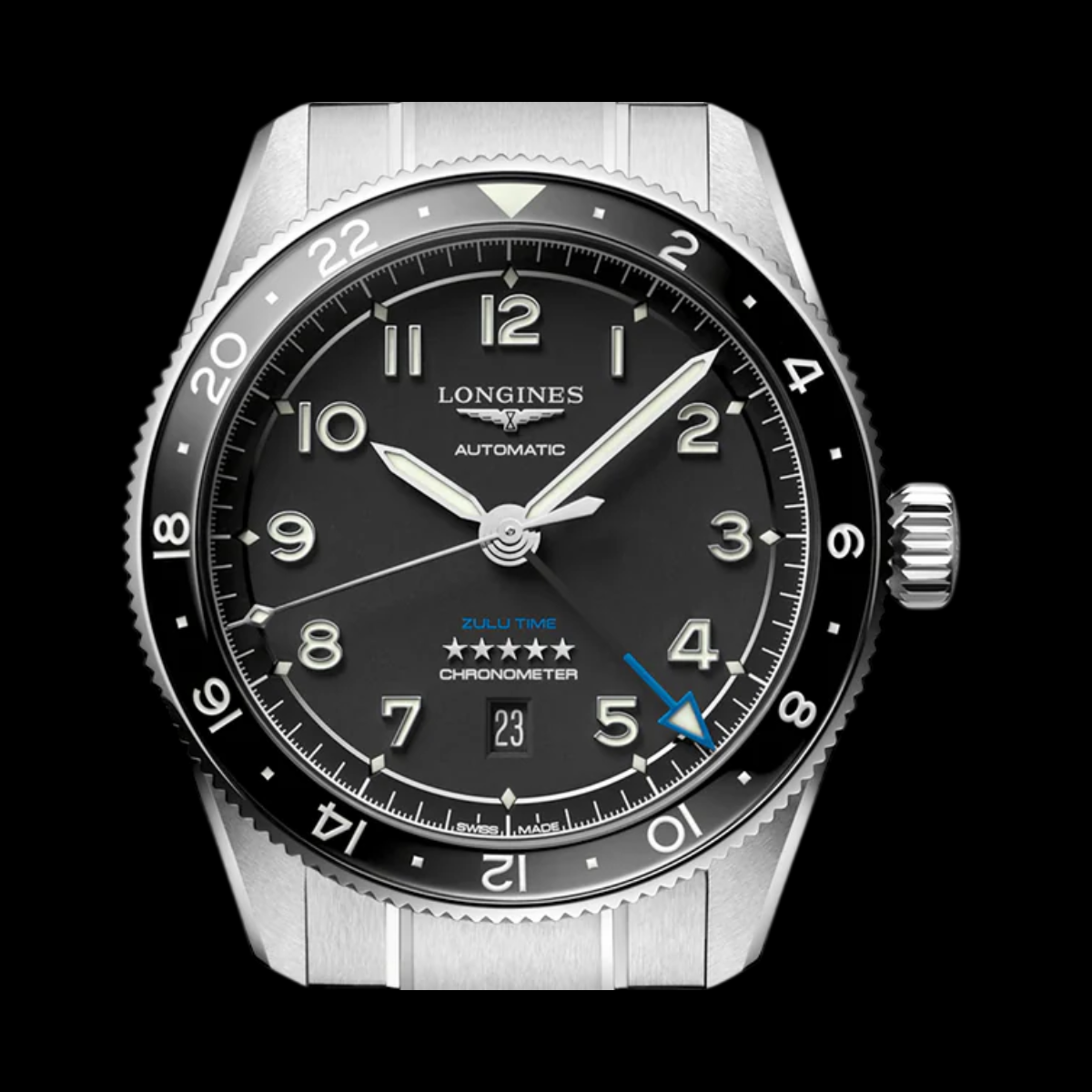 Longines Spirit Zulu Time front view