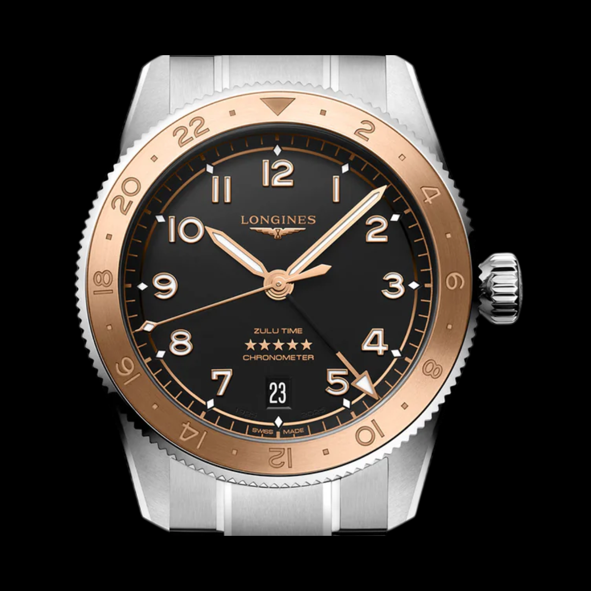 Longines Spirit Zulu Time dial detail