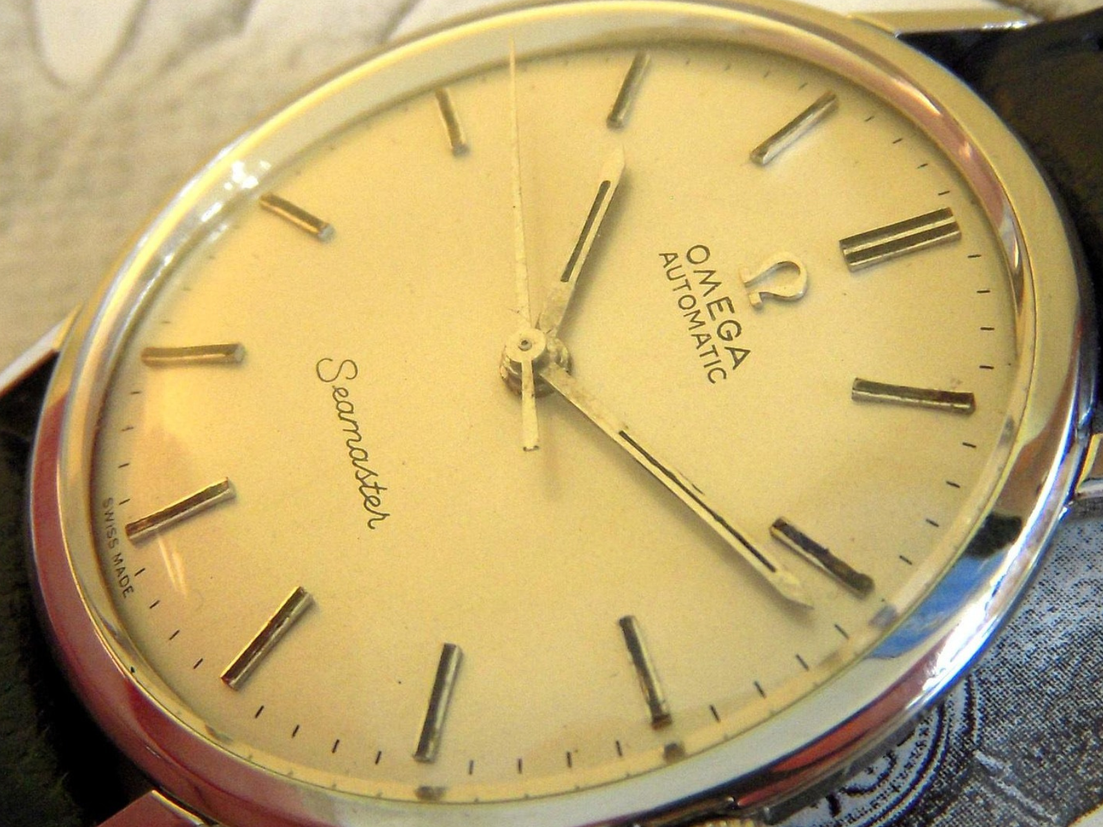 Vintage Omega watch detail