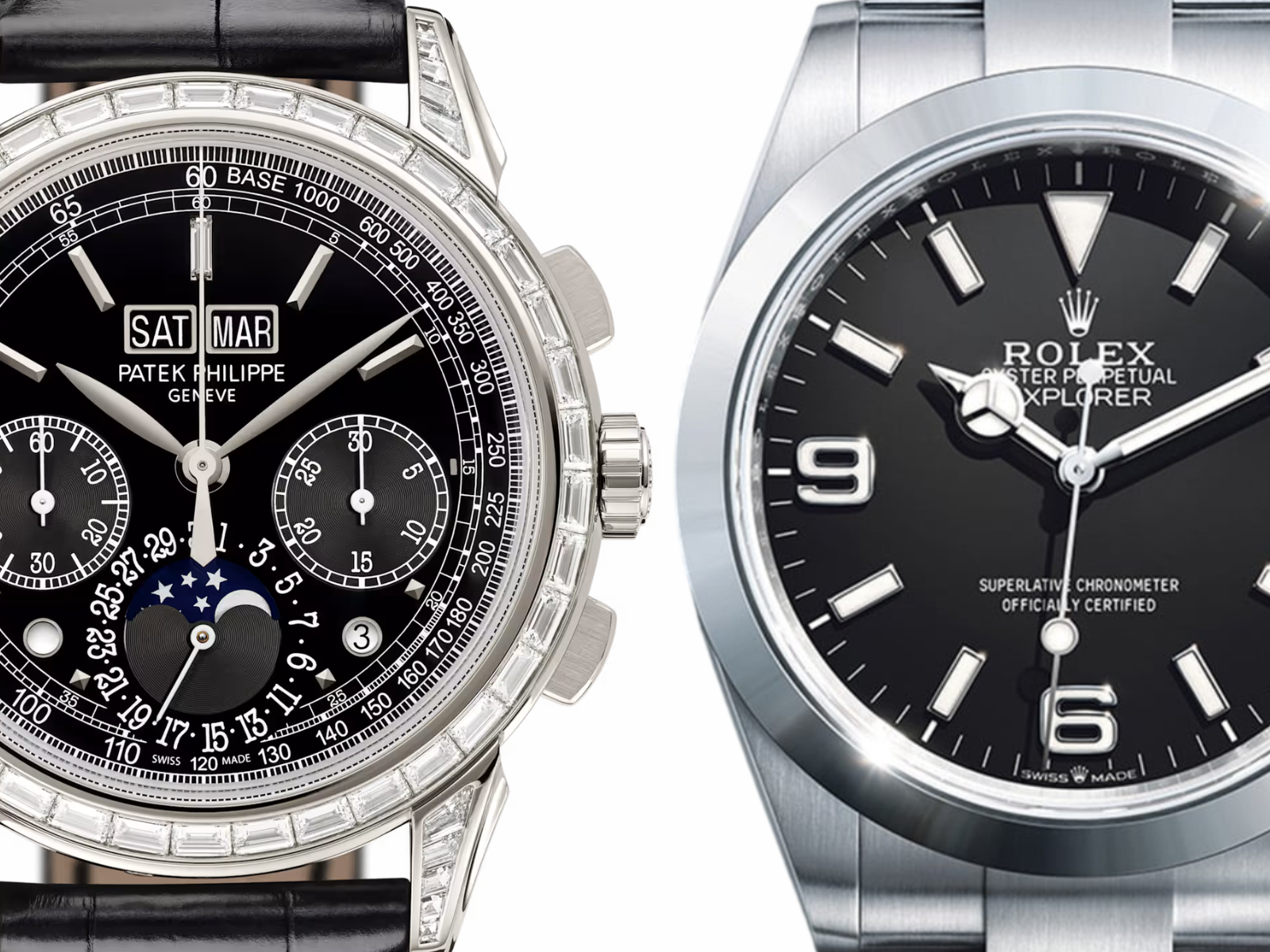 Patek Philippe and Rolex watches